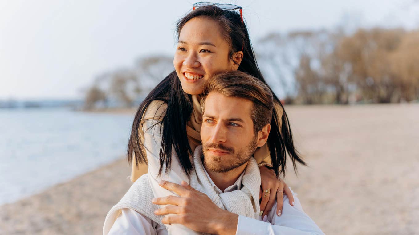 man and woman embracing 