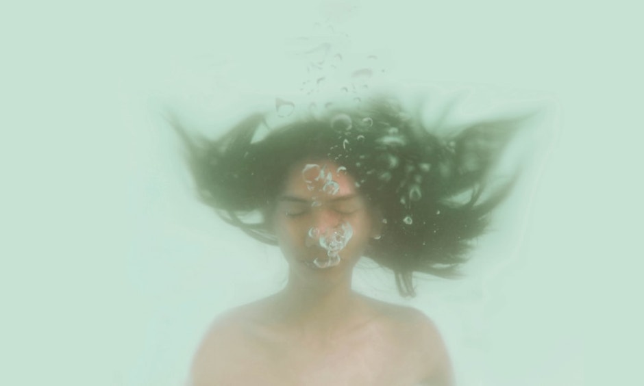 woman floating in water