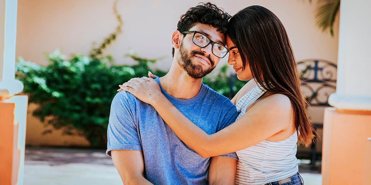 girl hugging her boyfriend