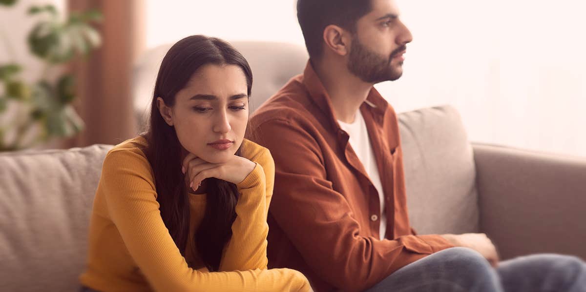 couple looks depressed