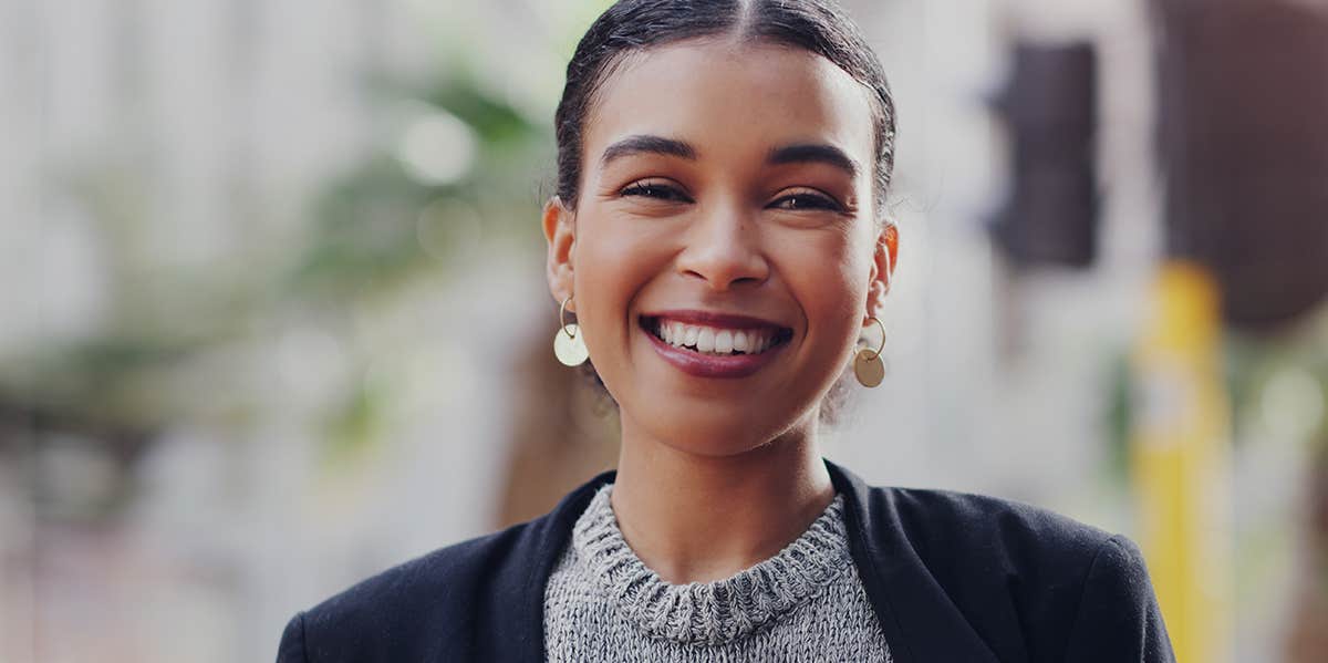 smiling proud successful woman