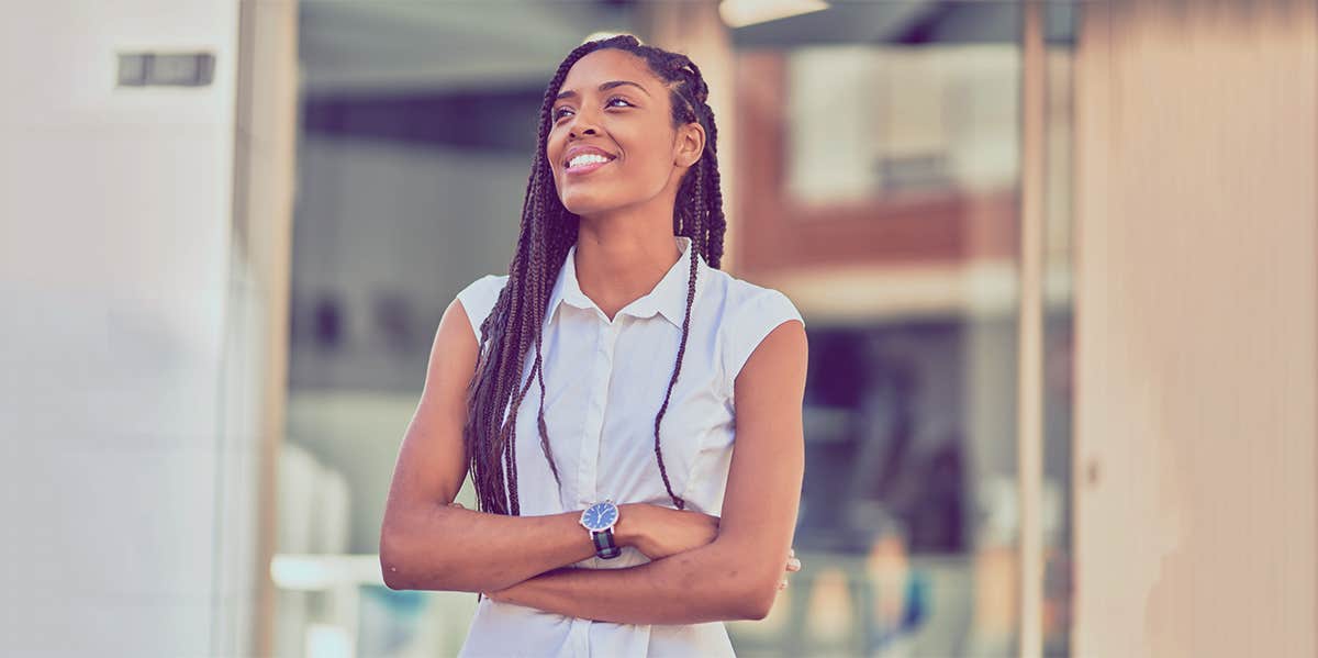 woman smiling