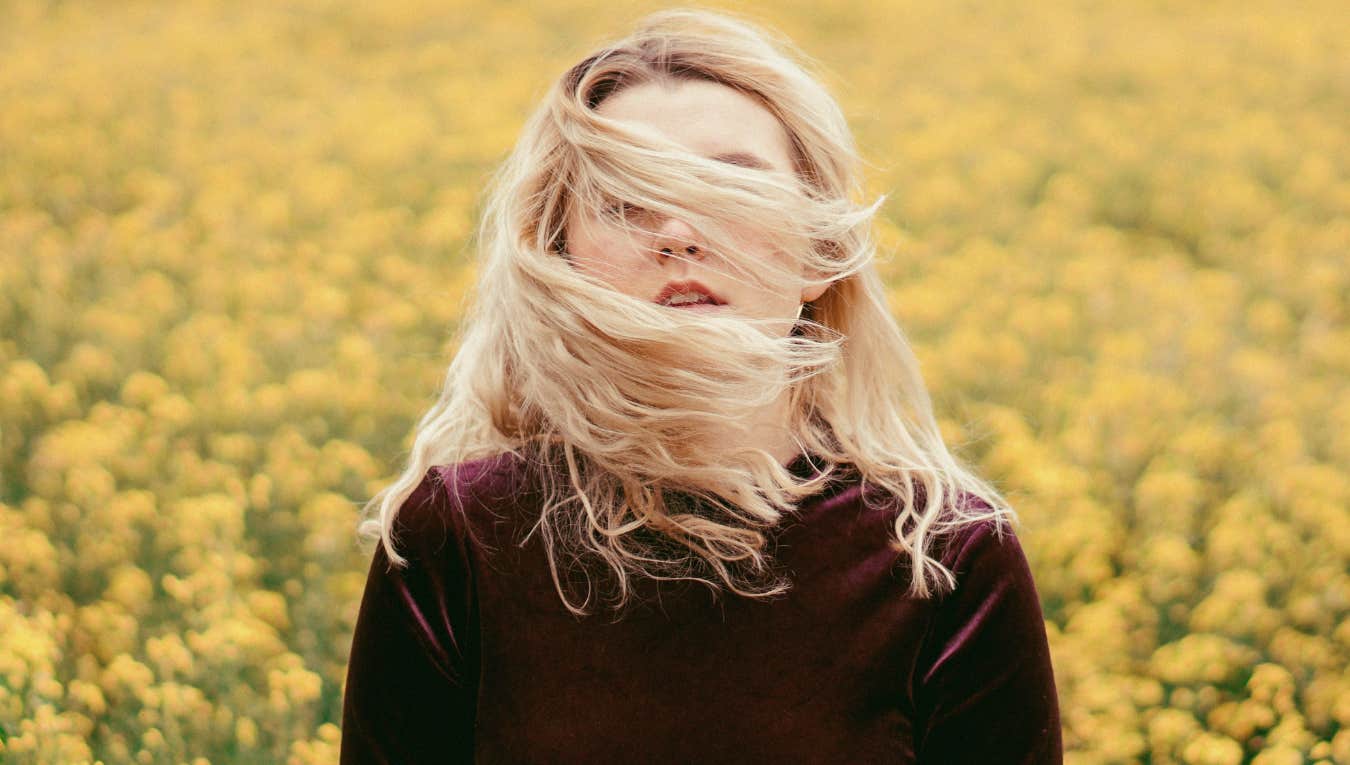 woman in a field 