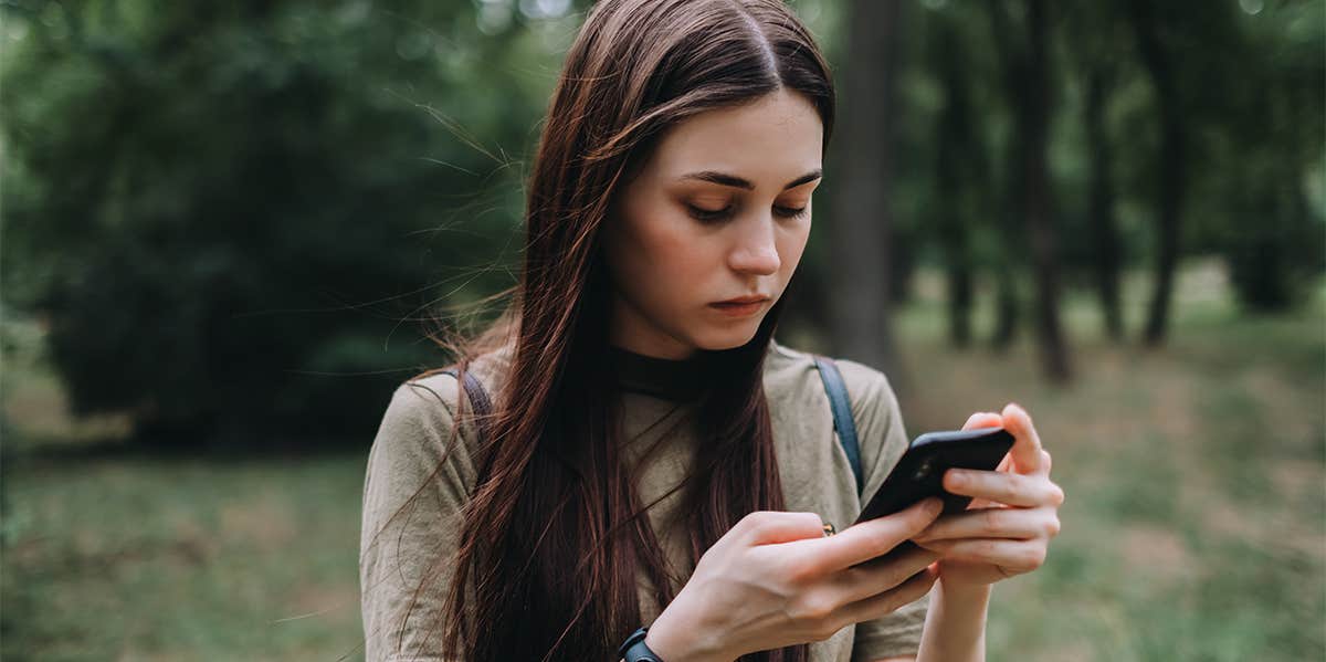 woman texting