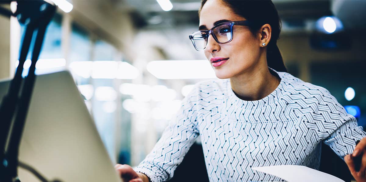 woman working on computer