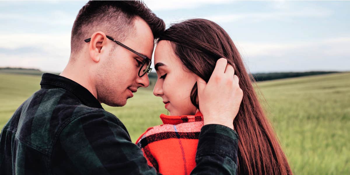 man and woman embracing 