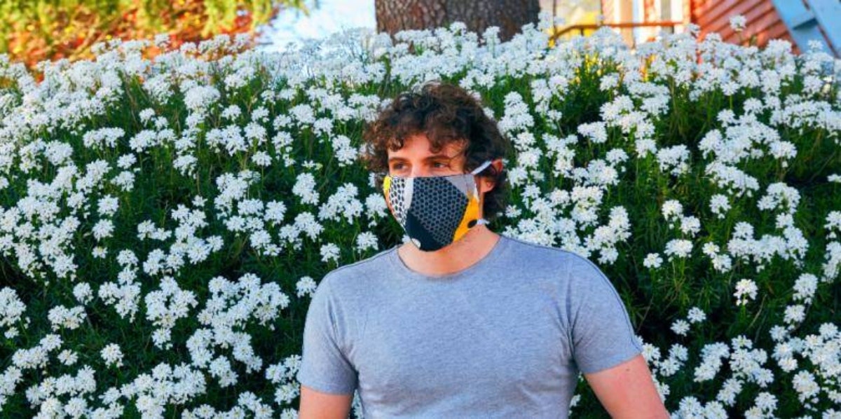 man wearing face covering 2020 man wearing face covering 2020