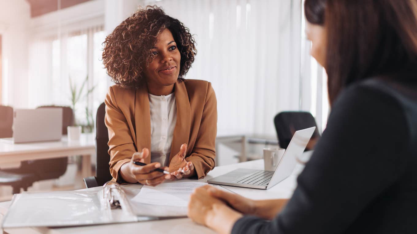 young woman in job interview