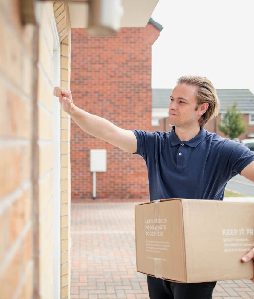 delivery man at door