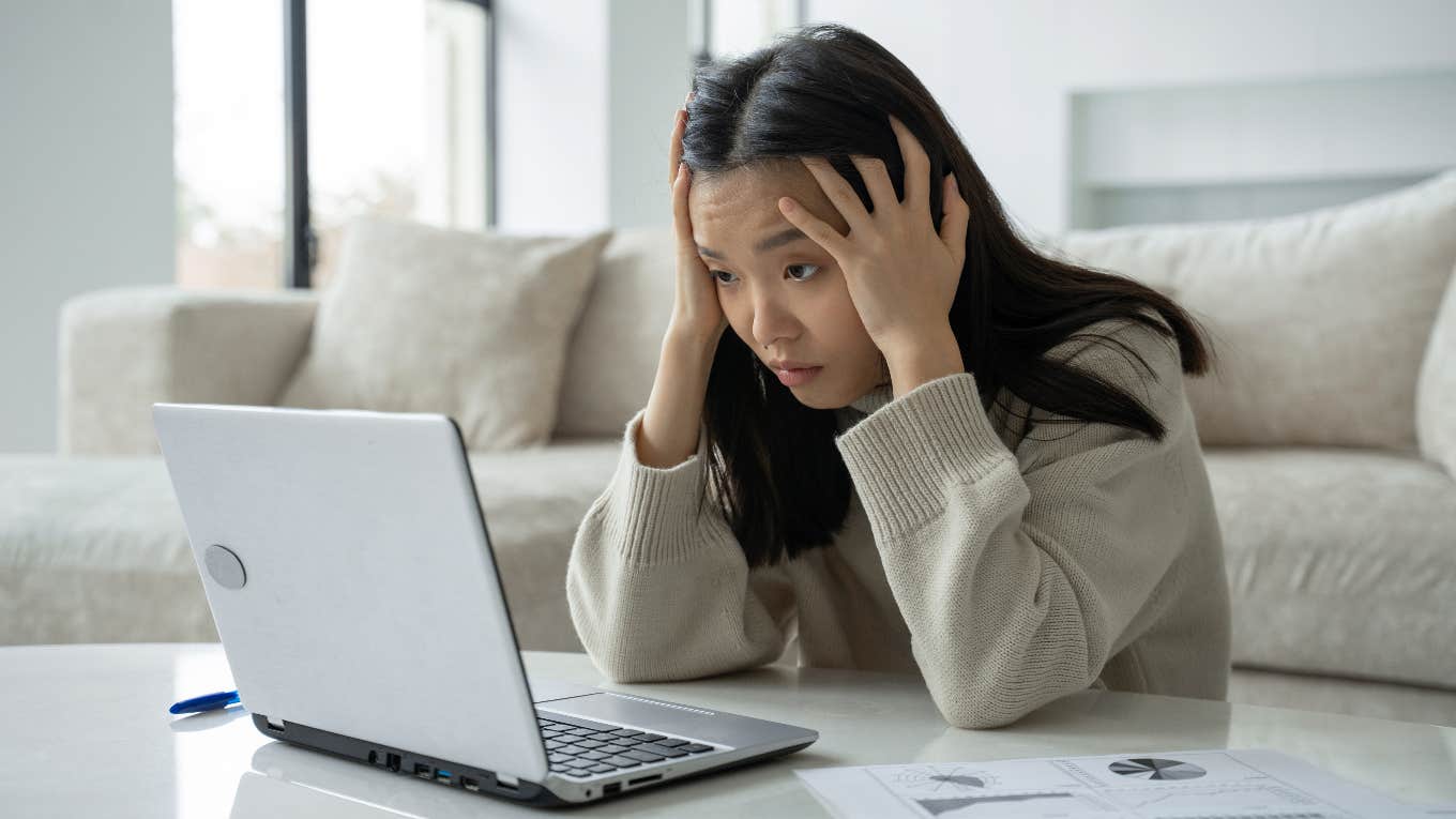 Former LinkedIn Employee Shares The Secret Way To Find Real Jobs On The Site woman annoyed at the fake job postings on LinkedIn