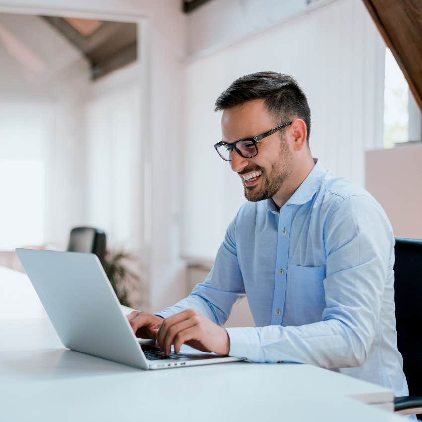 productive man working on computer