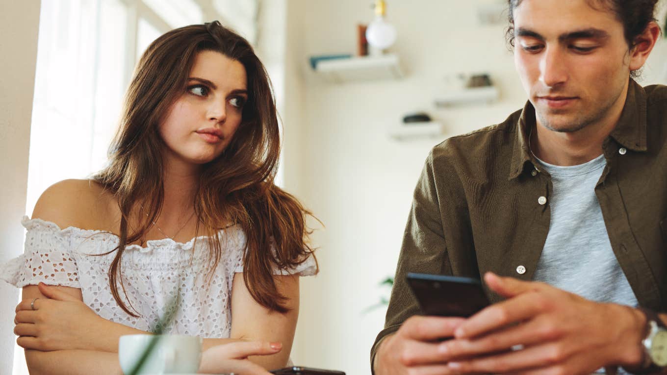 upset woman on first date