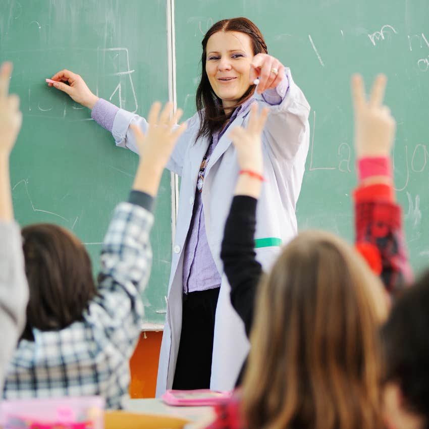 teacher at the front of classroom 