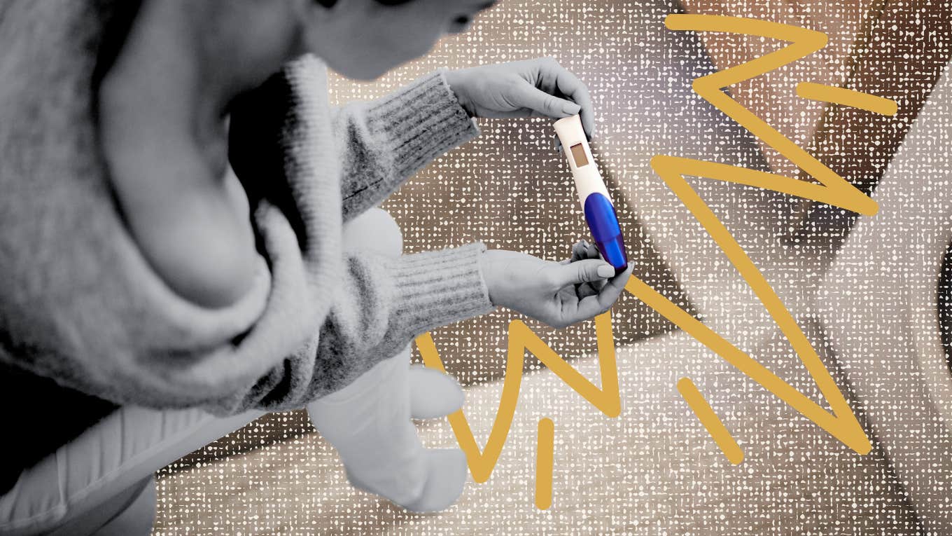 Becoming a mother, positive pregnancy test