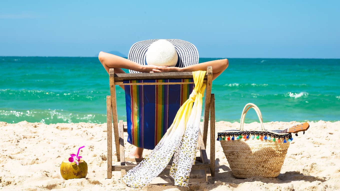 woman relaxing on east coast beach