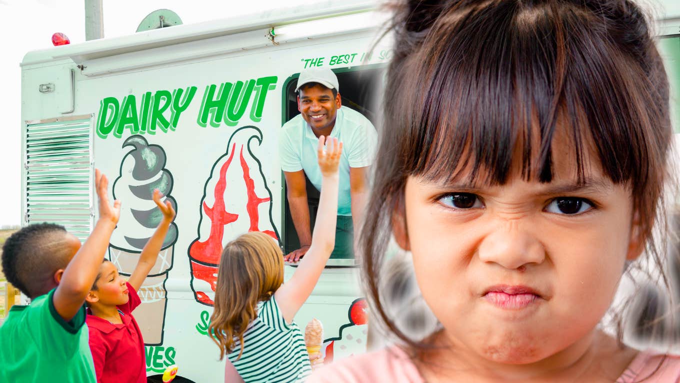 Little Girl Is Outraged About Ice Cream Prices & Goes Viral With Epic Rant About The Economy angry little girl at ice cream truck