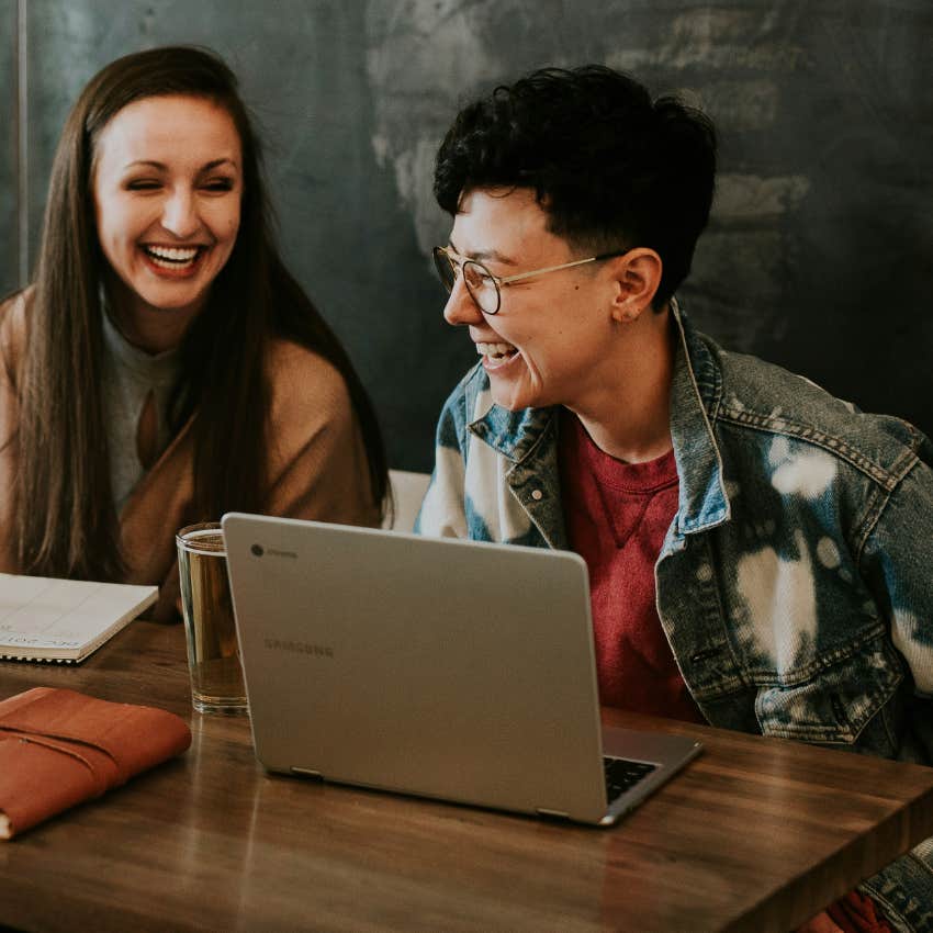 two young people at work 