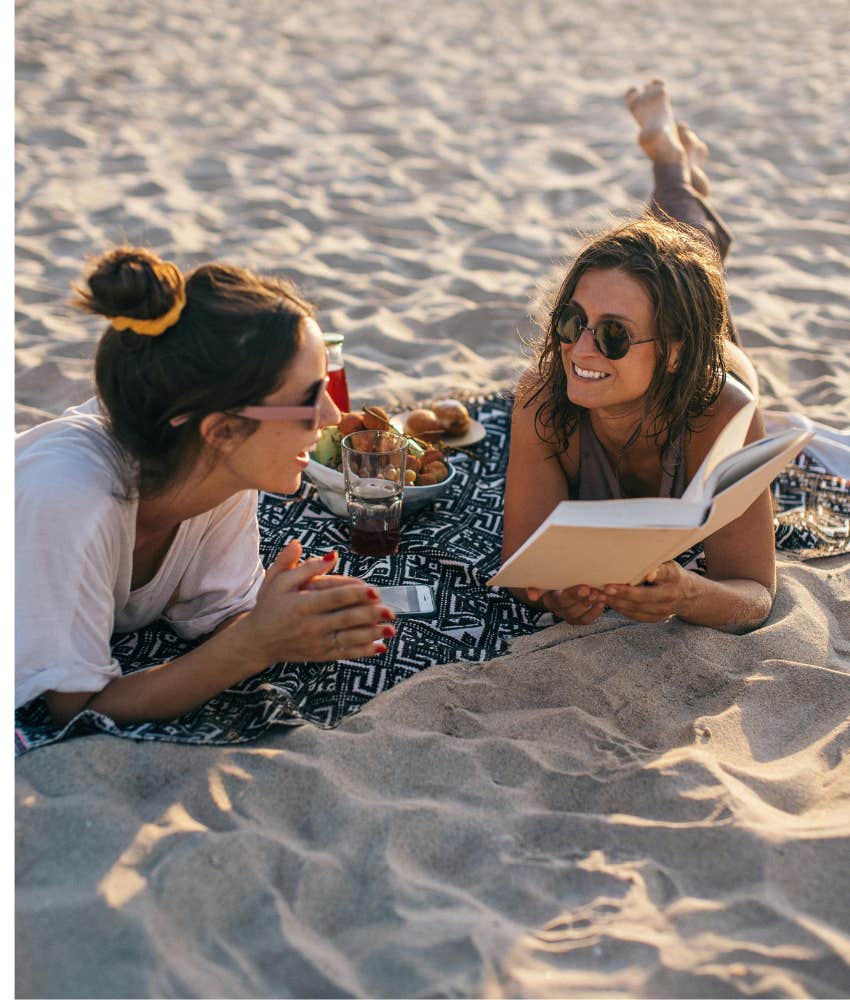 two women on a beach