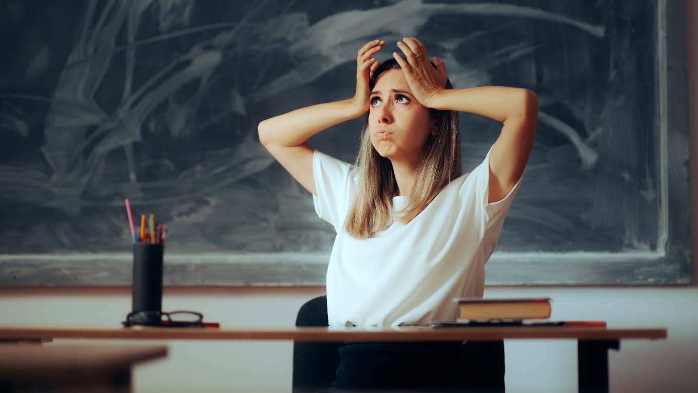 Co-Workers Shocked Teacher Is Changing Careers — 'It's Not The 90s, My New Job Is Better' Stressed out teacher changing careers