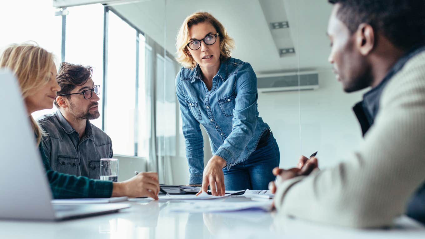 woman in a meeting