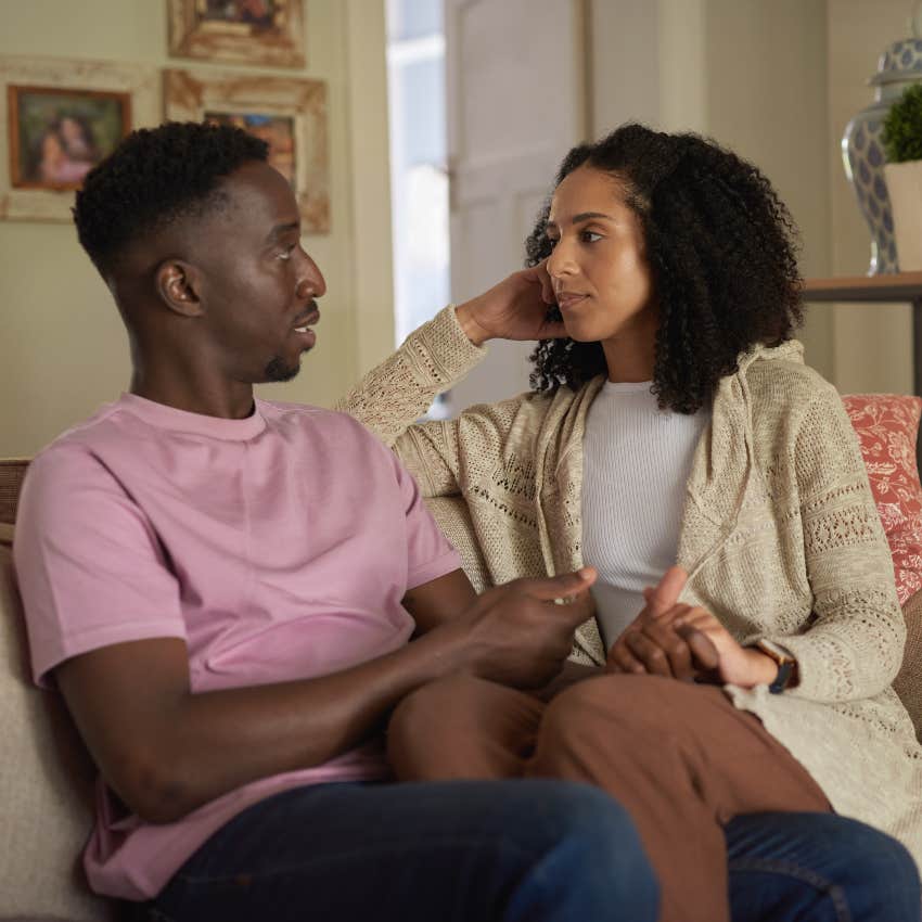 Couple in deep conversation