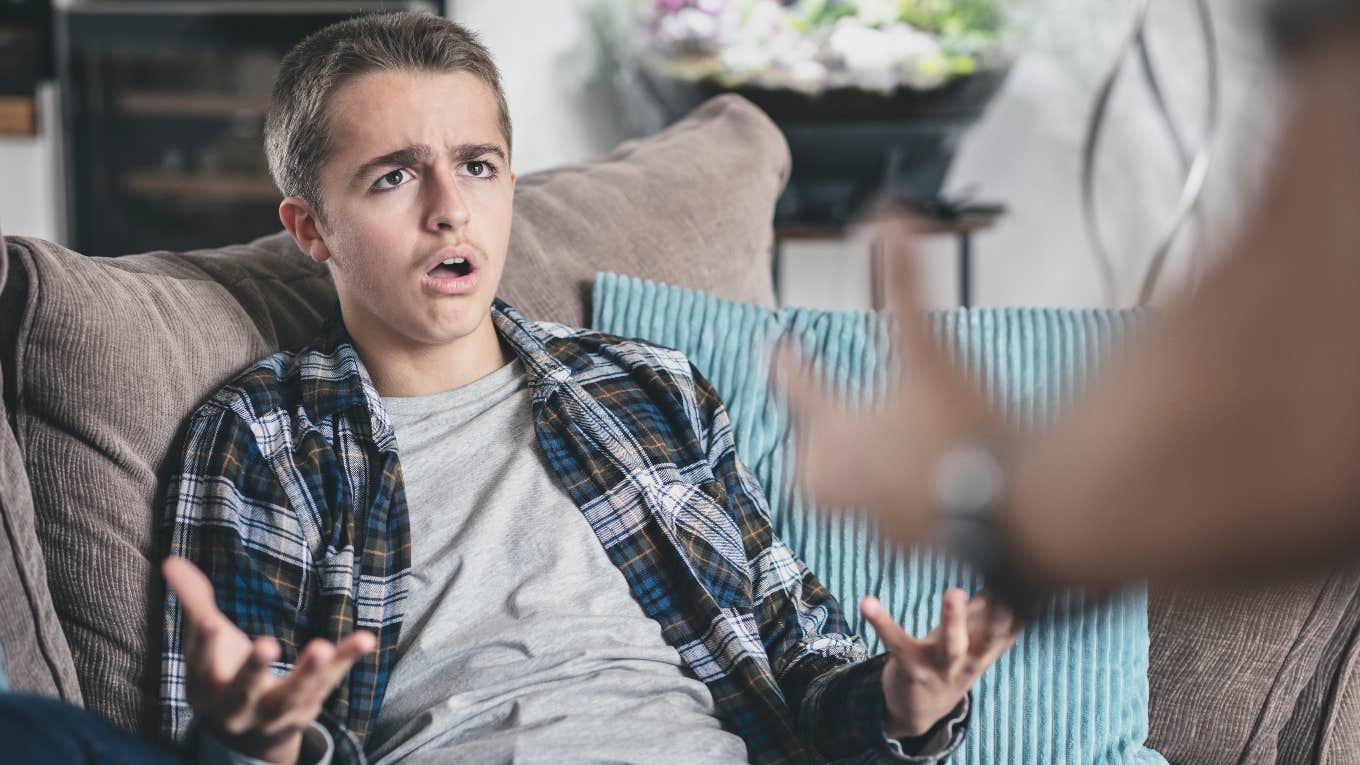 Teenage boy upset by dad charging him rent