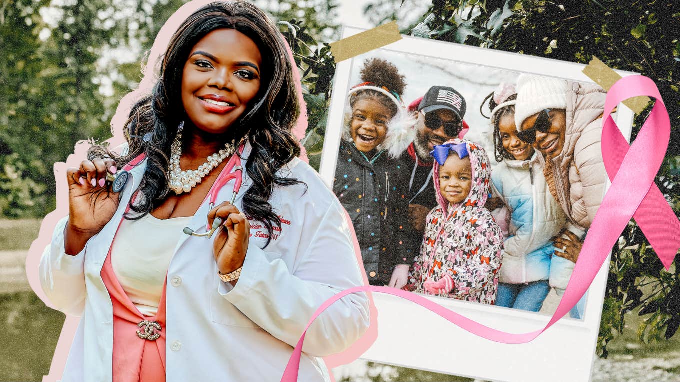 I Was Diagnosed With Triple Negative Breast Cancer At Thirty Six Author in lab coat, and her family