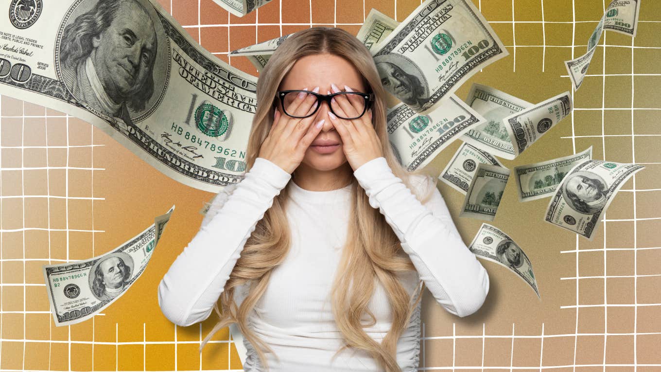 Disturbing Signs That Your Money Confidence Has Been Hacked money confidence was hacked--money falling, guilt woman