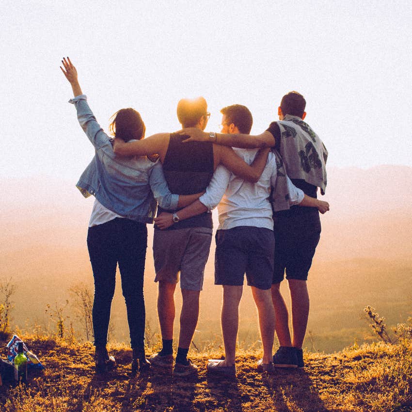 group of friends on hike