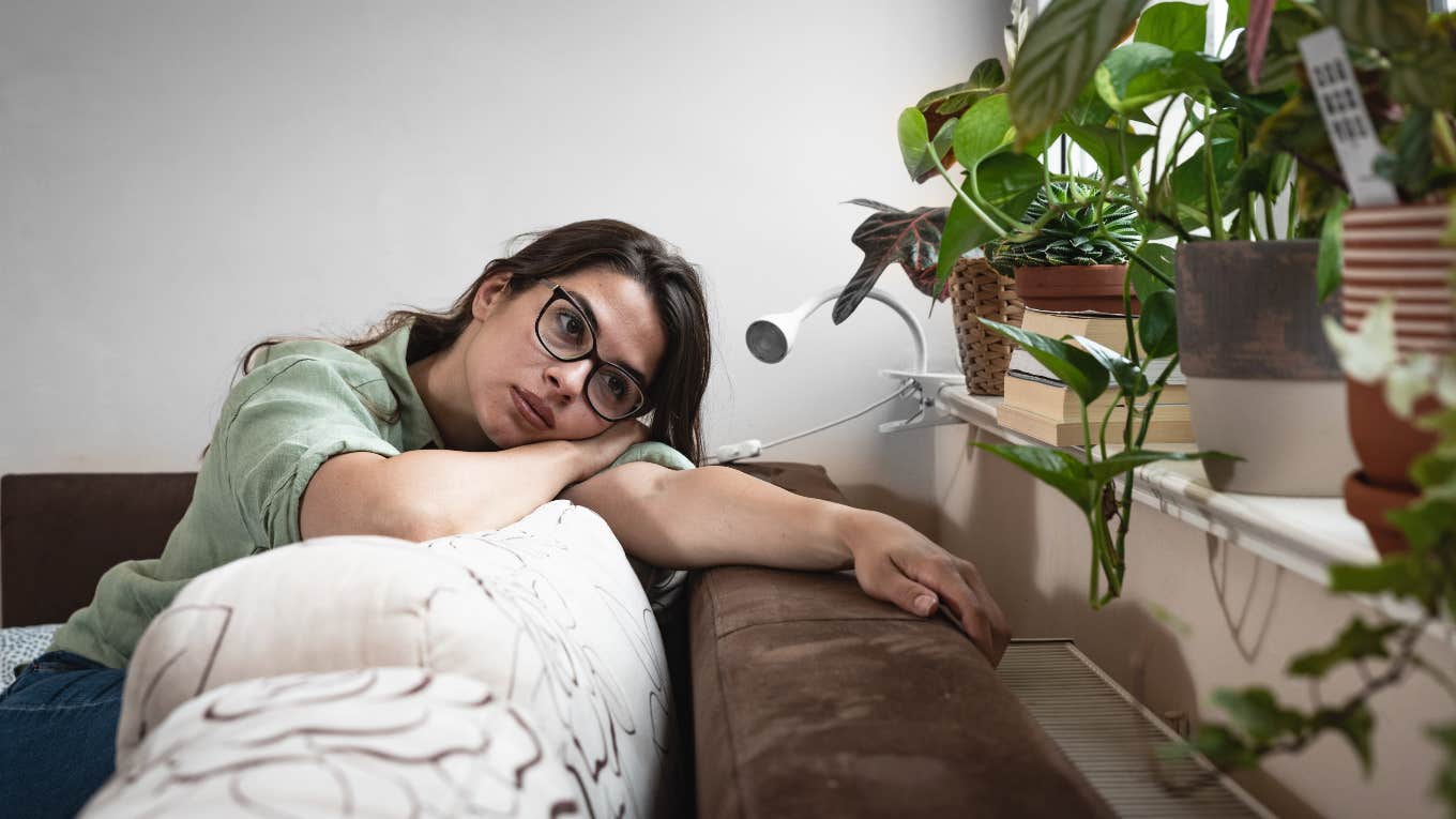 The Hardest Part About Healing woman looking sad while staring at plants