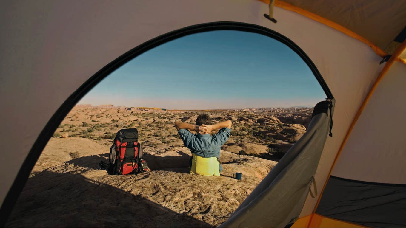 I Got Lost In The Desert And Found My True Self Man alone with his thoughts in desert