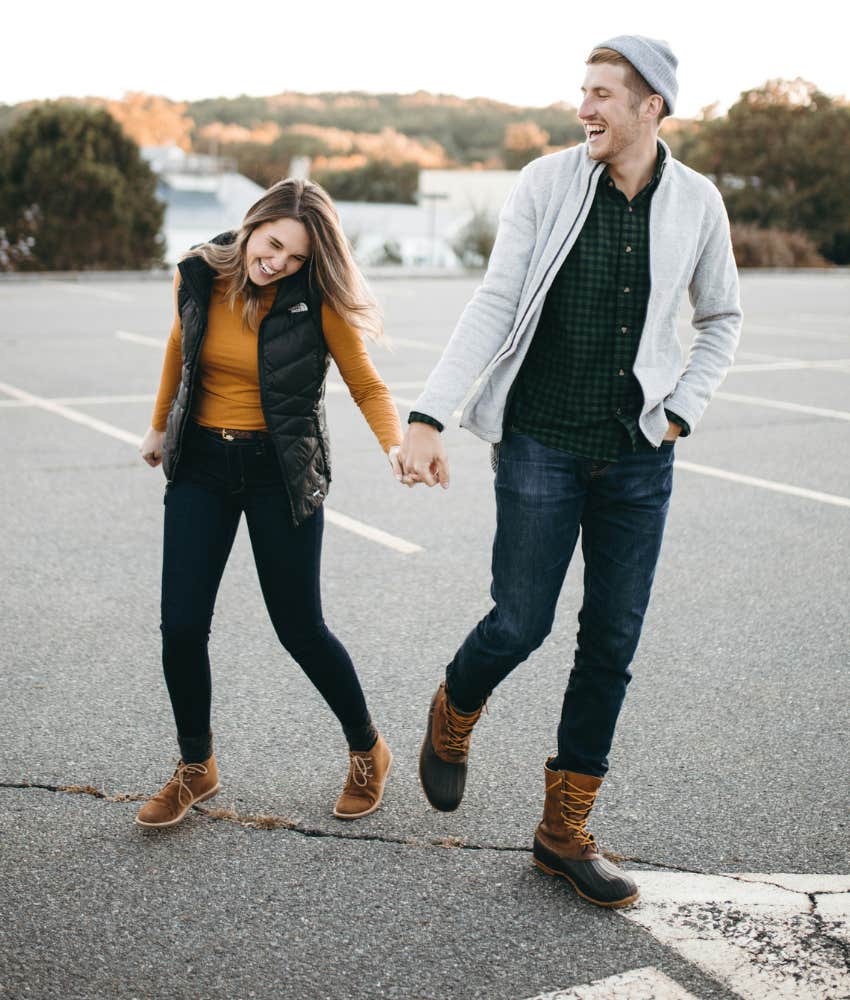 couple holding hands