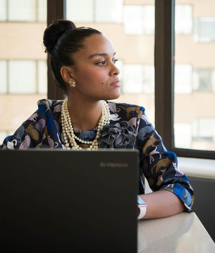 intelligent woman solving problems