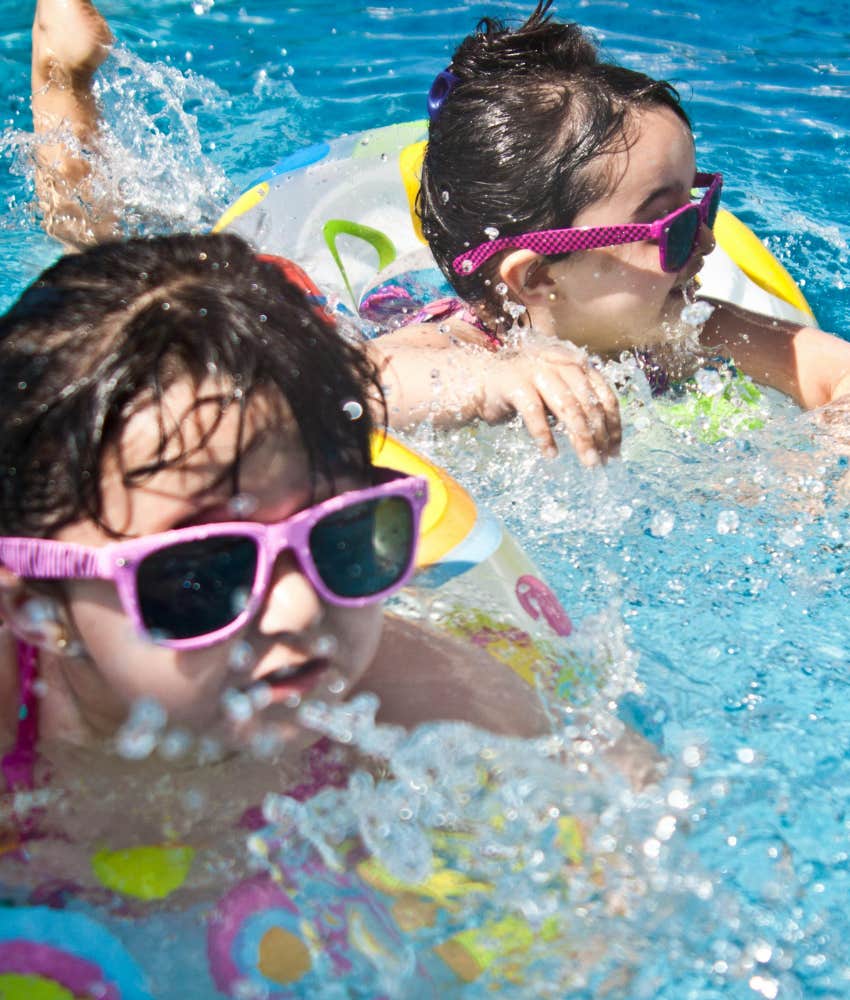 kids playing in pool