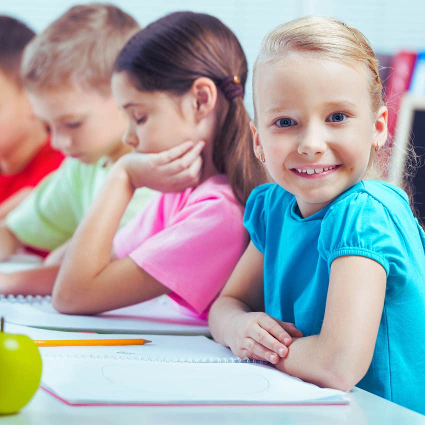 kids sitting at school desk