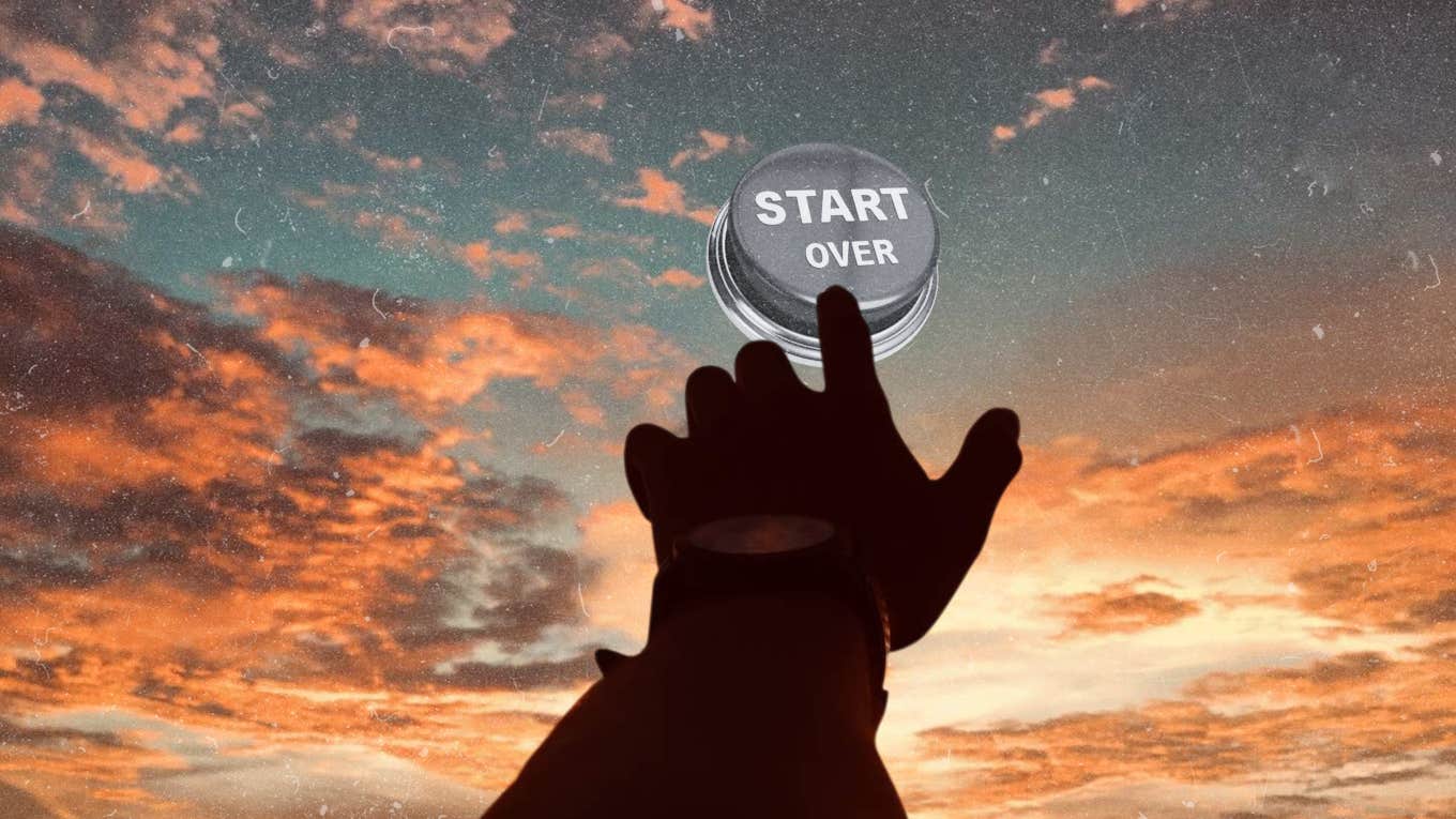 Luxuries That Only You Can Give Yourself Man reaching up to start over