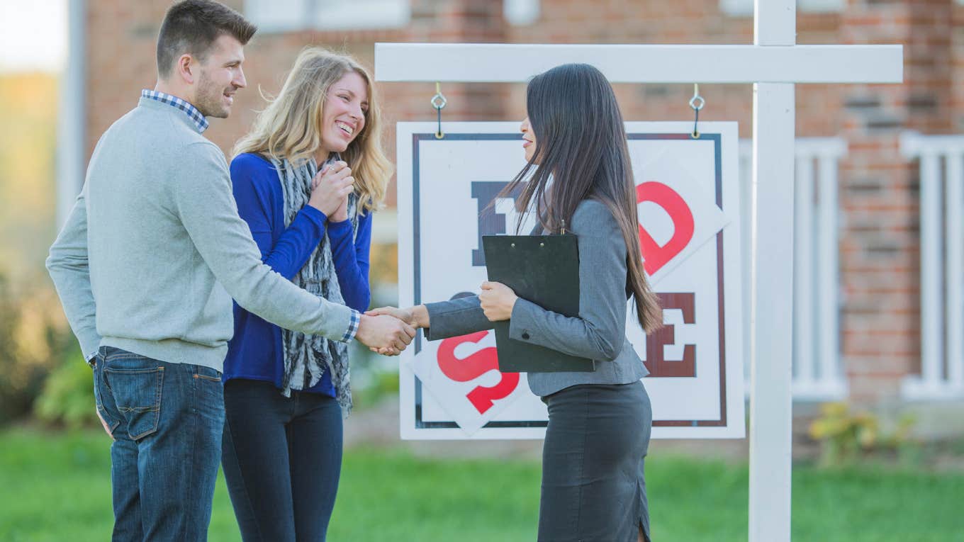 couple buying a house