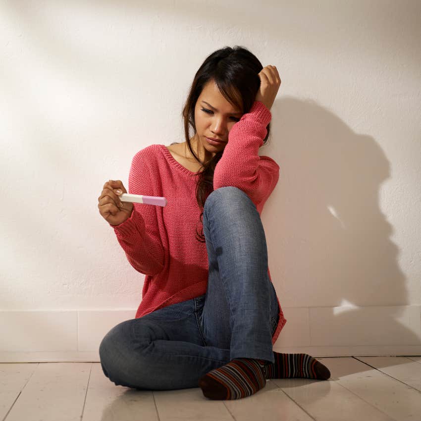 teen girl finding out she's pregnant
