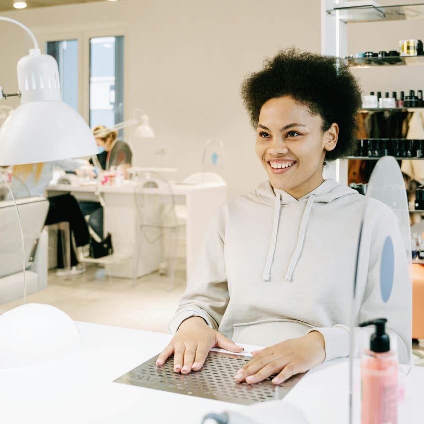 woman at nail salon