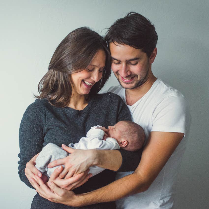 Couple with newborn baby