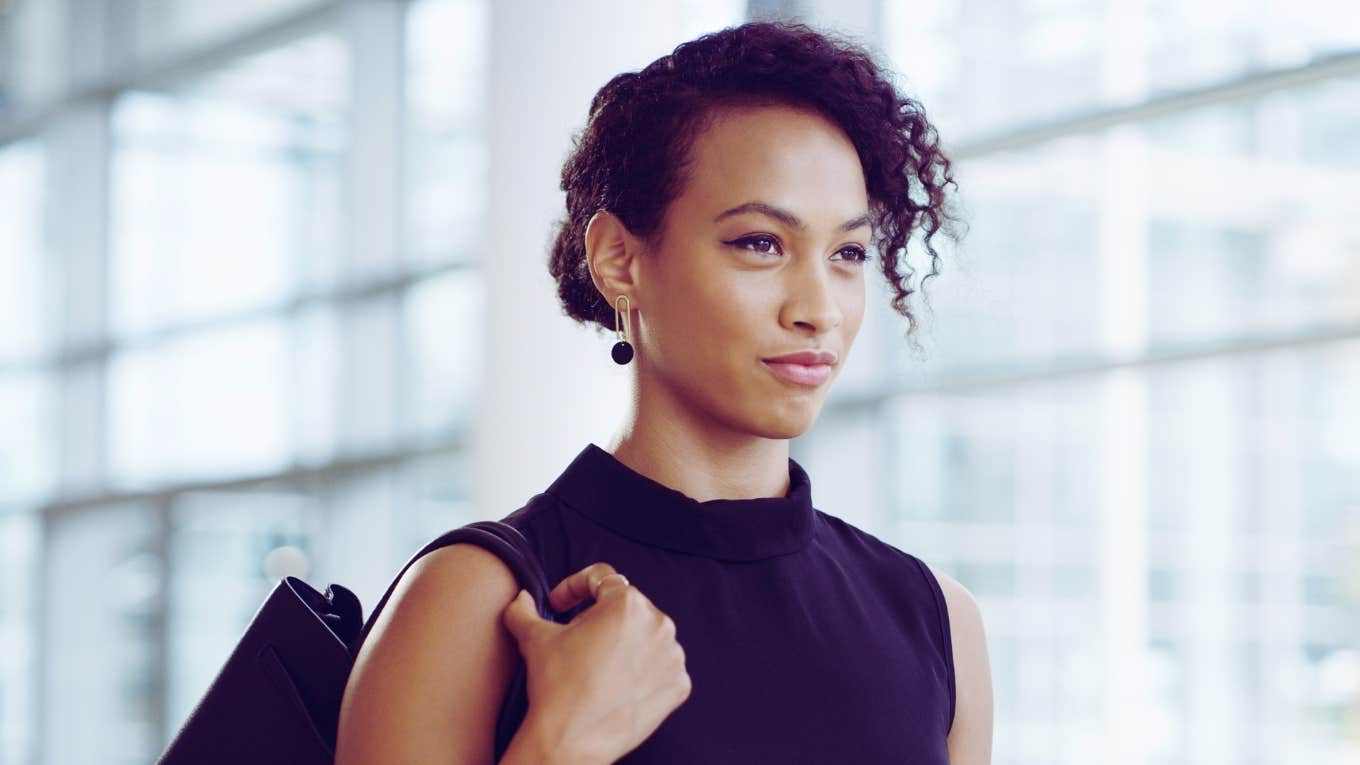 confident woman with slight smile