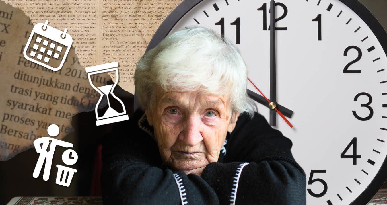 old woman thinks about regrets time running out