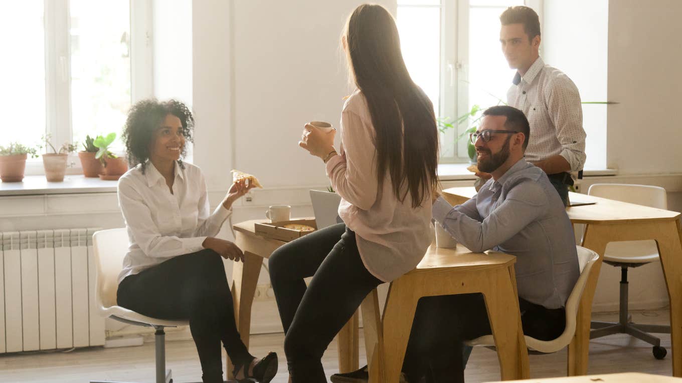 Salaried Worker Told To Take Breaks In His Car Instead Of The Break Room Break room filled with employees.