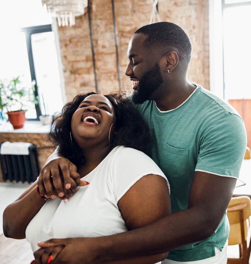 Couple in love so she knows she is the strongest woman