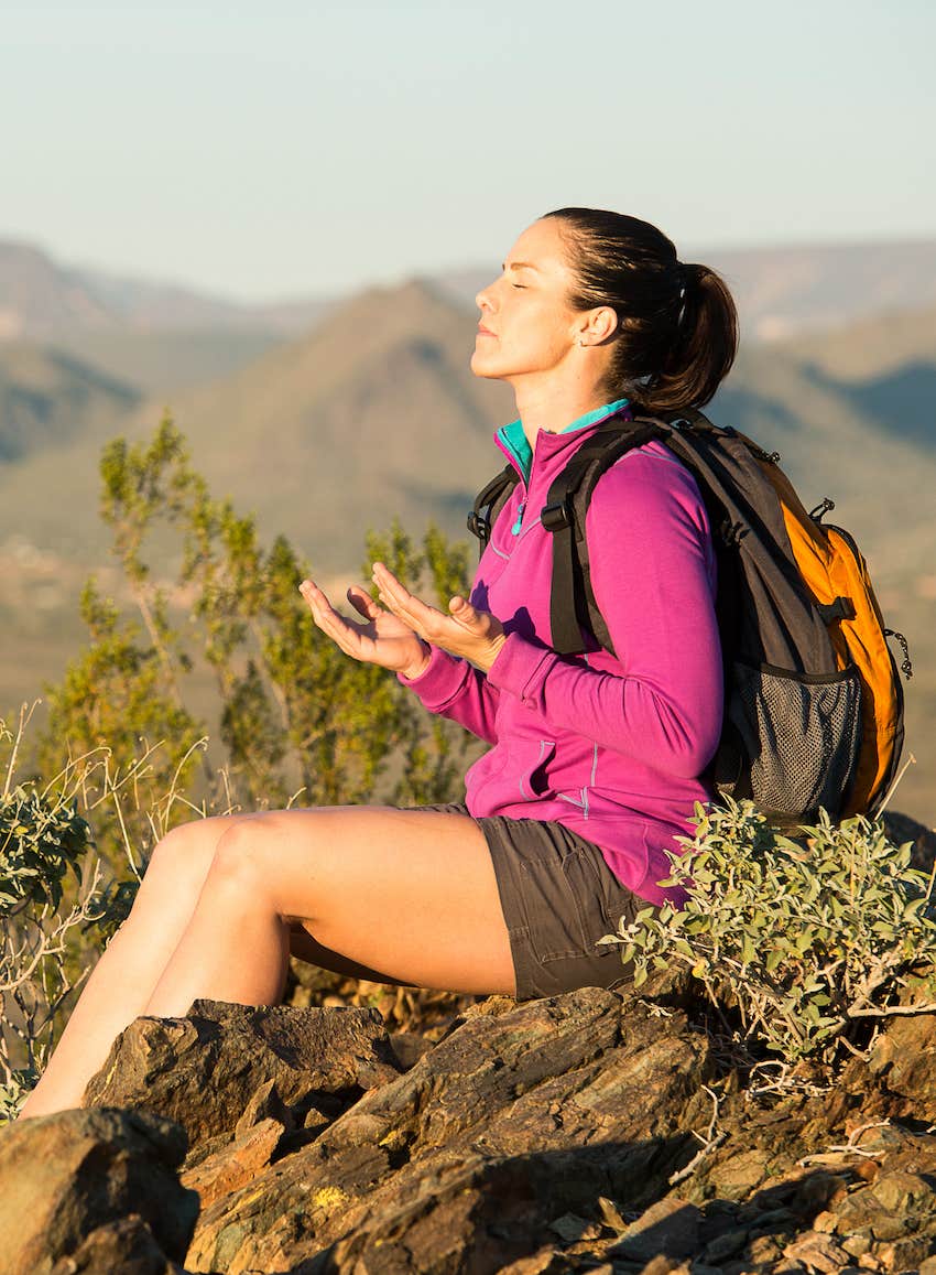 She connects with the mountains magic of nature