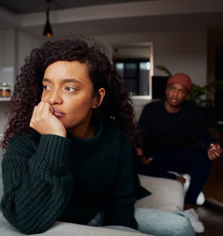 Tense couple disagree while getting through their divorce