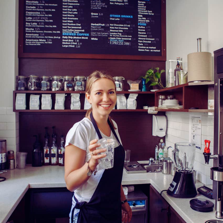 smiling female barista