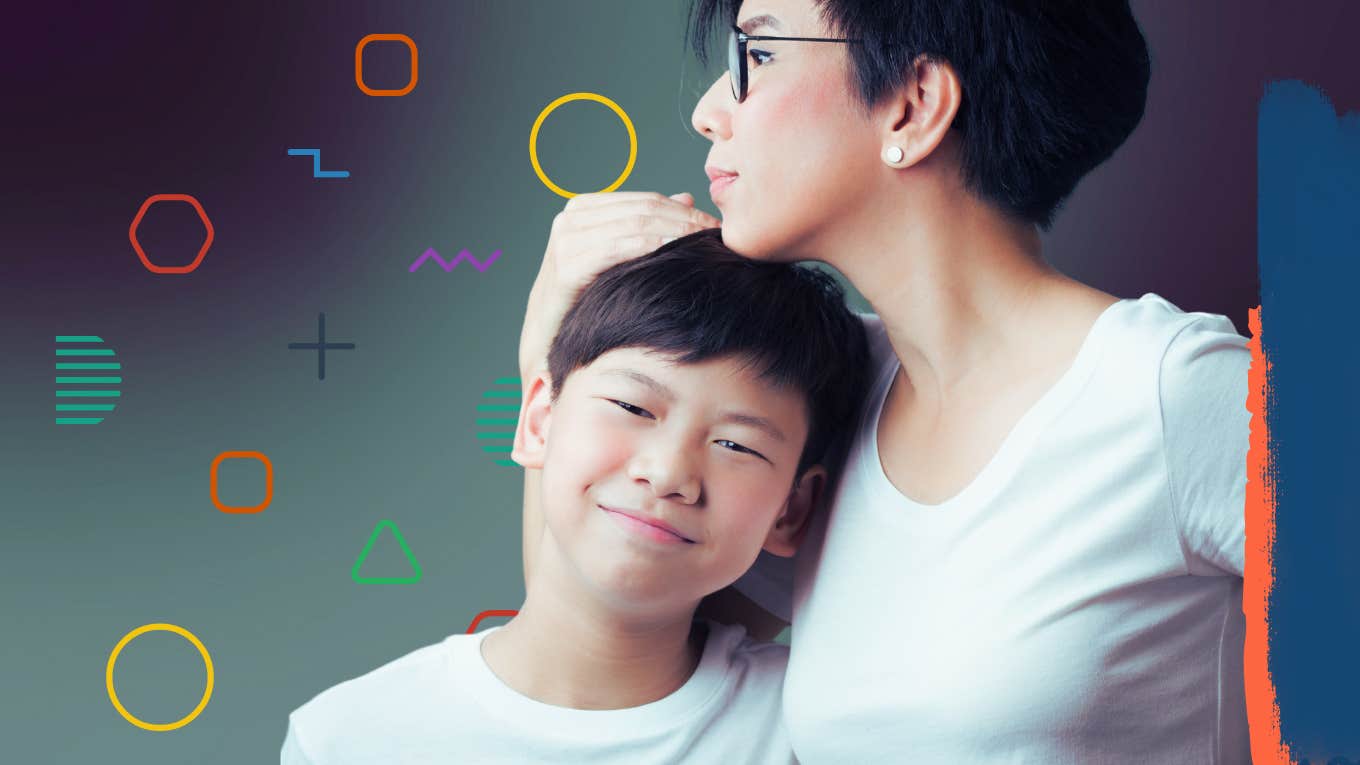 Boy tells his mom what would make him happier Mom hugs tween son, learning what would make him happier