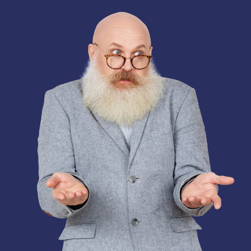 suspicious man shrugging