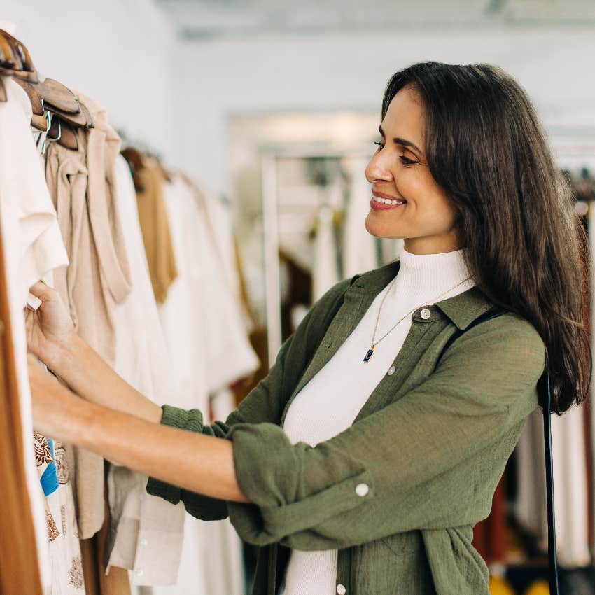 Stylish woman shopping for clothes